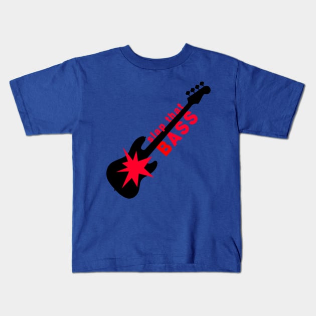 Slap that bass Kids T-Shirt by TinusCartoons